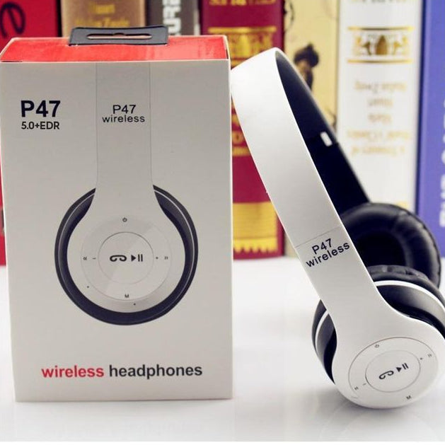 Long Listening Battery Fast Charging Wireless Bluetooth 5.1 Headphones With SD Card Function – P47 Model | Random Color
