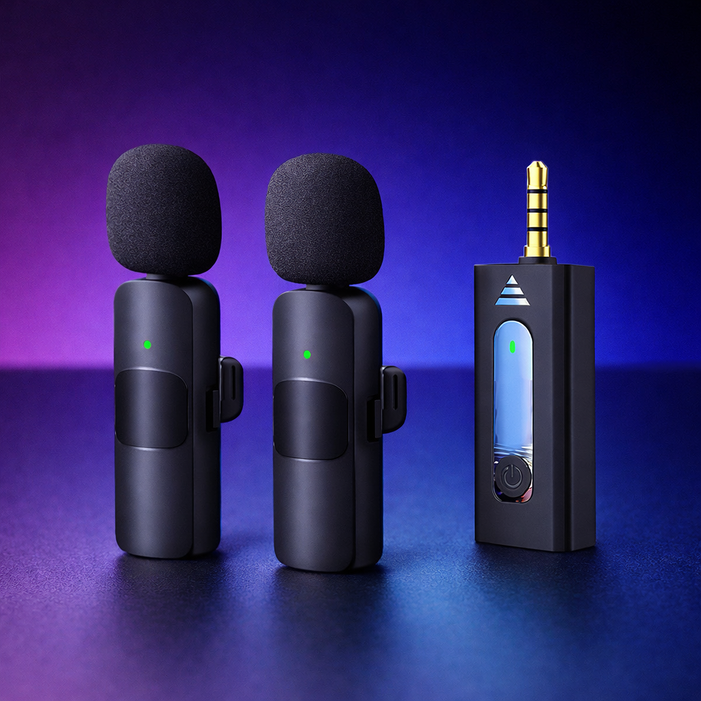 K35 Wireless Microphone – High-Quality 2.4GHz Lapel Mic Set with 3.5mm Receiver for Mobile Phones, Cameras, Speakers & Vlogging