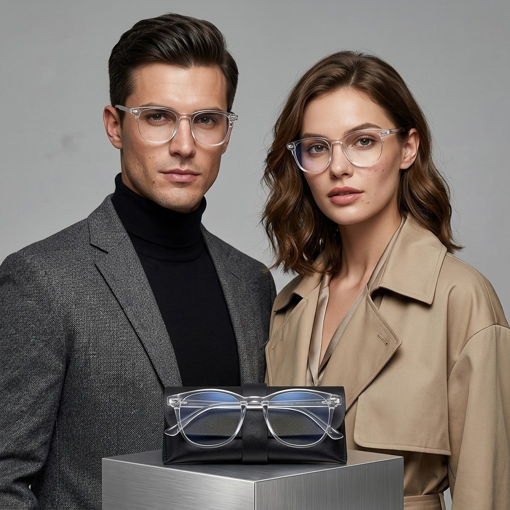 Transparent UV400 Blue Light Blocking Glasses for Men & Women | Clear Lens Computer & Mobile Eyewear